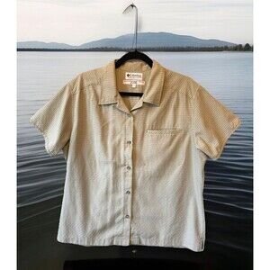 Columbia Blouse Shirt‎ Tops Size XL Checked Green Short Sleeve Outdoors